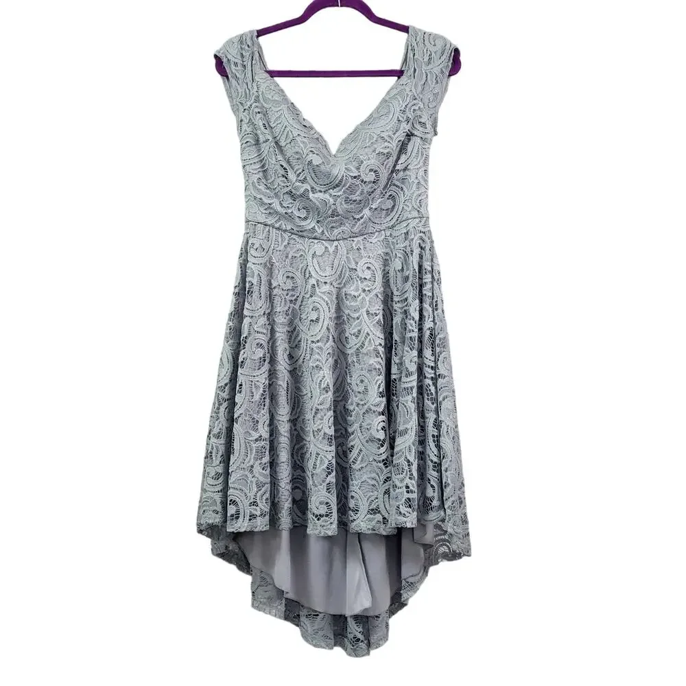 B. Darlin Gray Lace Fairy Dress Junior Size 11/12